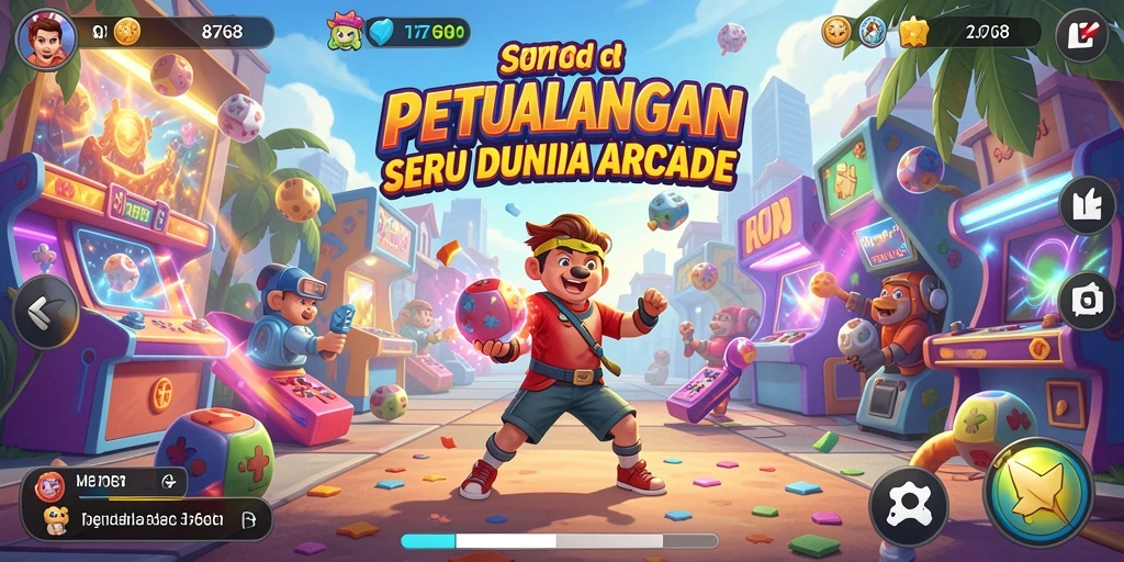 Tangkapan layar dari gameplay seru 8768 dengan berbagai rintangan.