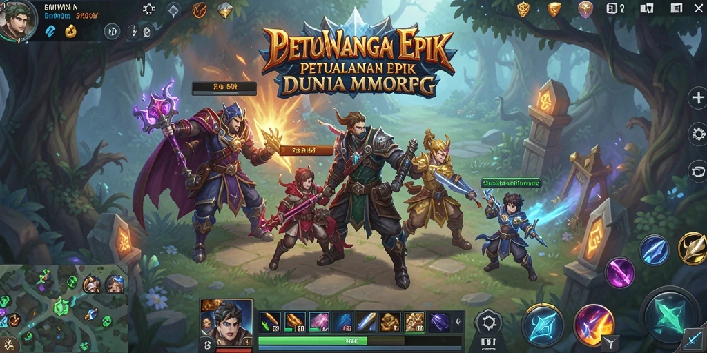 Screenshot gameplay BIWIN menampilkan aksi seru dalam pertempuran MMORPG.