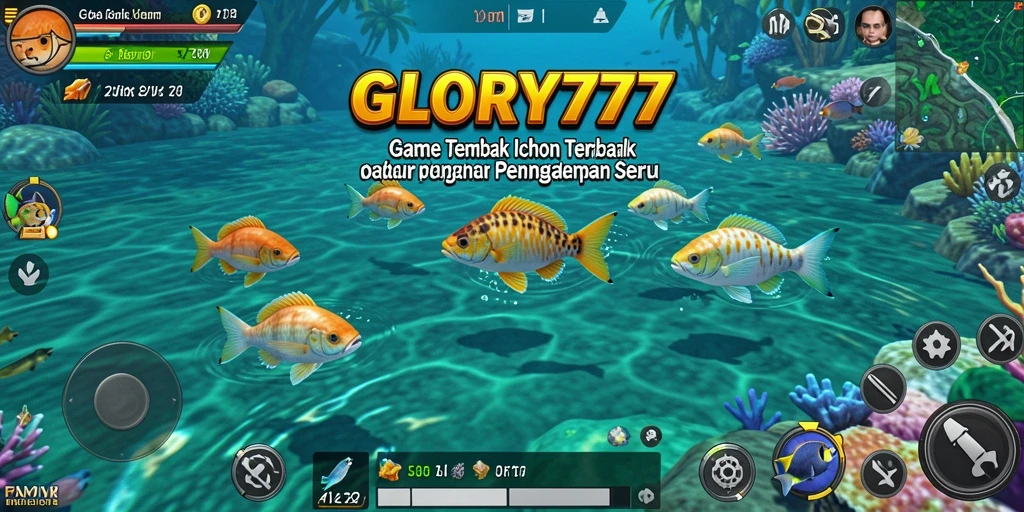 Tangkapan layar gameplay GLORY777 yang penuh aksi menembak ikan.