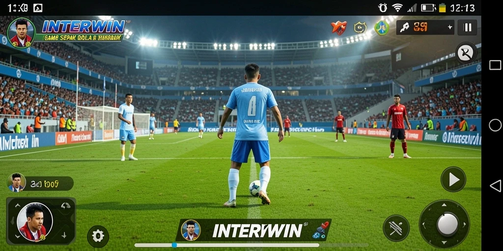 Tampilan gameplay INTERWIN yang menegangkan dan penuh aksi sepak bola.