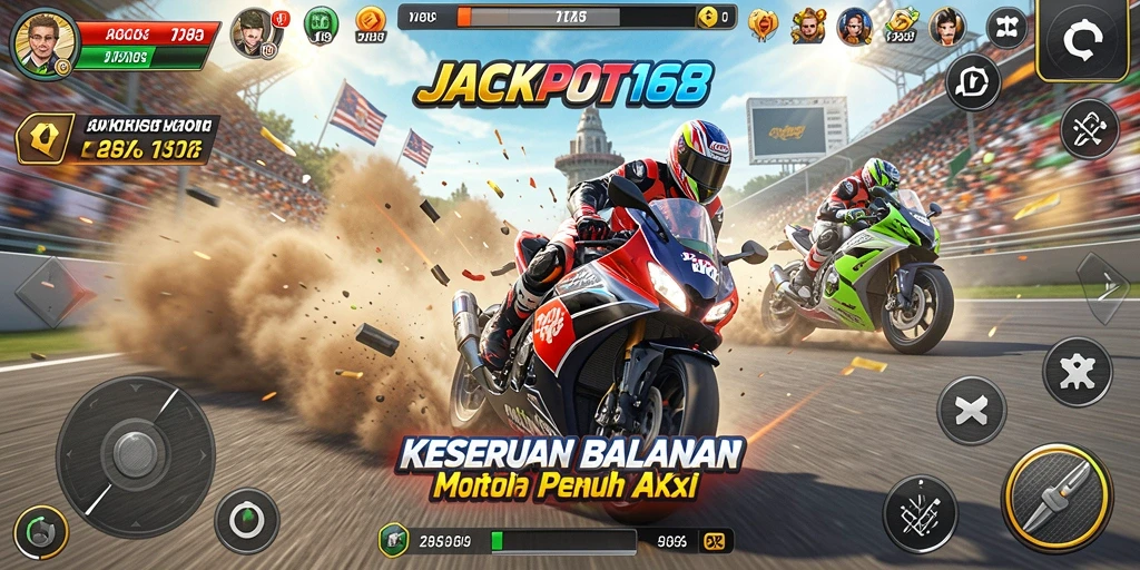 Gameplay seru balapan motor di JACKPOT168.
