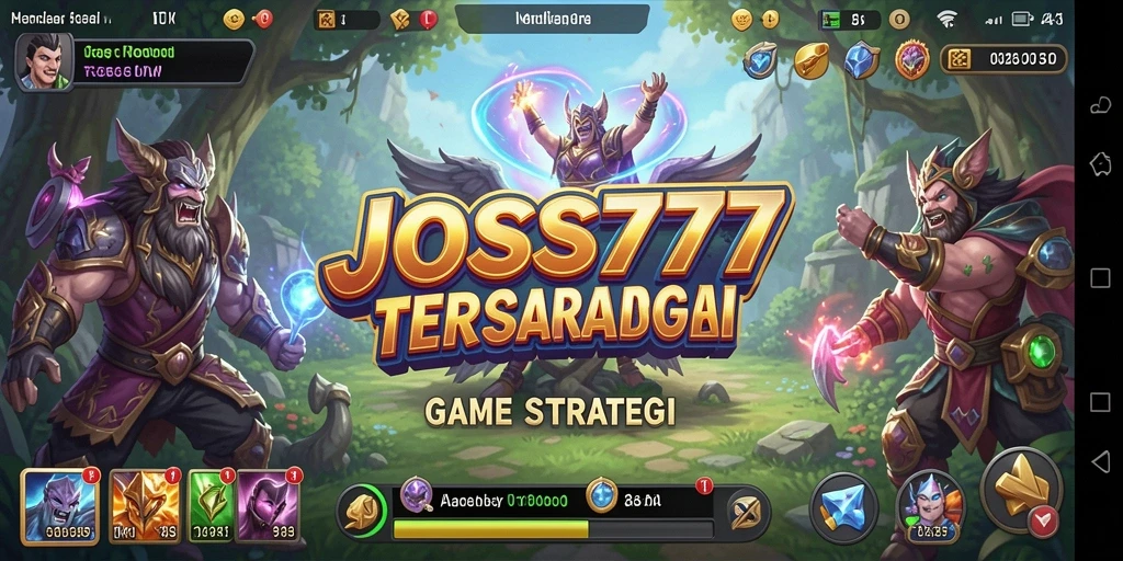 Tampilan gameplay menegangkan di JOSS777, menunjukkan strategi dan pertempuran intens.