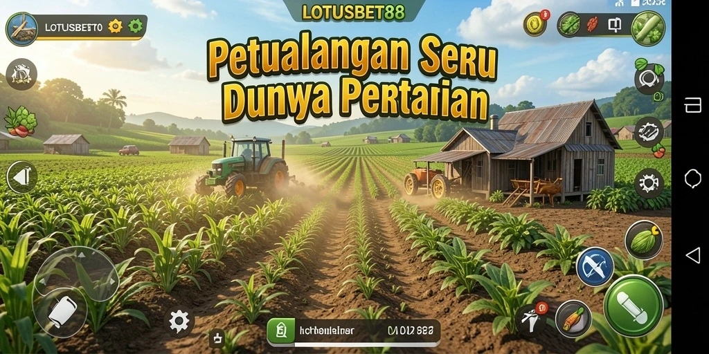 Tangkapan layar LOTUSBET88 menunjukkan petani yang sedang merawat ladang pertanian.