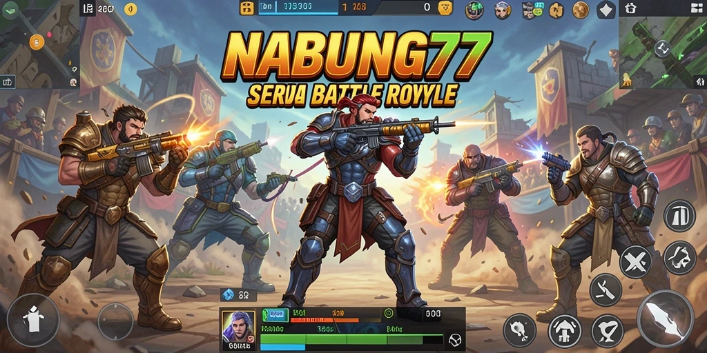 Tampilan seru pertarungan Battle Royale NABUNG77 dalam aksi.