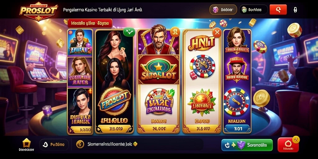 Tampilan menakjubkan dari gameplay <strong>PROSLOT</strong> yang penuh warna.