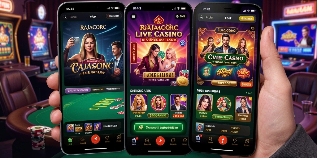 Tampilan gameplay Live Casino yang menarik dan interaktif dari RAJACORC.