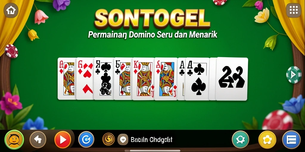 Screenshot gameplay SONTOGEL menampilkan suasana permainan Domino yang menegangkan.