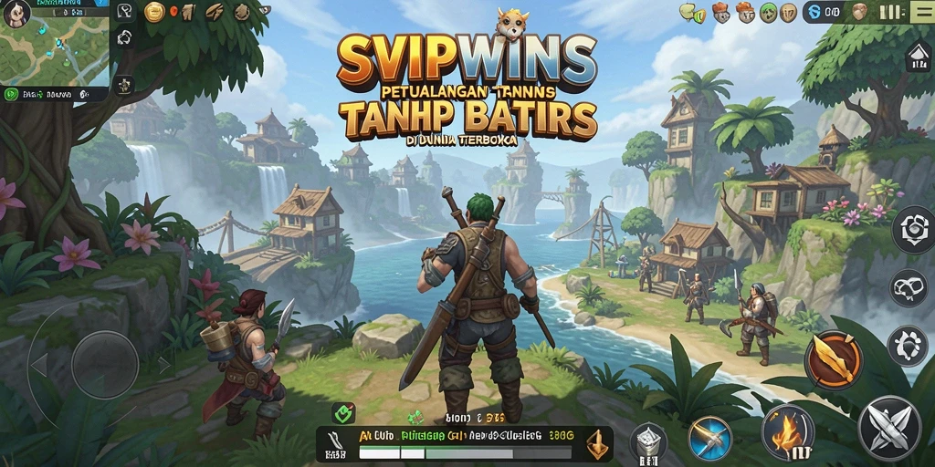 Screenshot gameplay dari SVIPWINS menampilkan dunia terbuka yang menakjubkan.