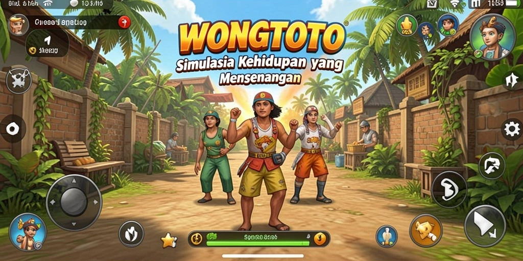 Screenshot gameplay WONGTOTO yang menunjukkan interaksi karakter.